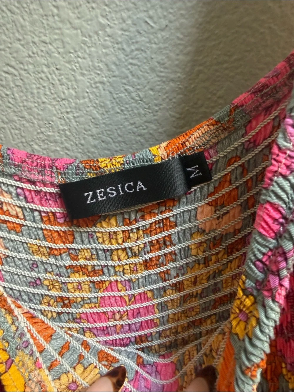 Smocked Floral Maxi Dress in Pink & Orange